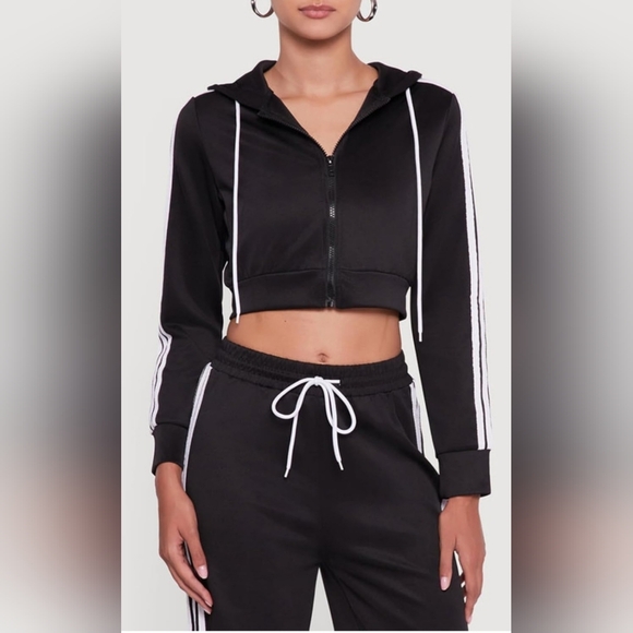 Black Stripe Tracksuit Set | Y2K Streetwear Athleisure | XL - Picture 10 of 12